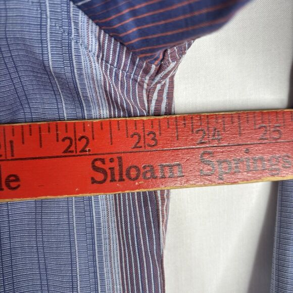 Tommy Bahama Shirt Mens Large‎ Blue Pink Stripe Logo Button Up 100% cotton - Picture 8 of 14